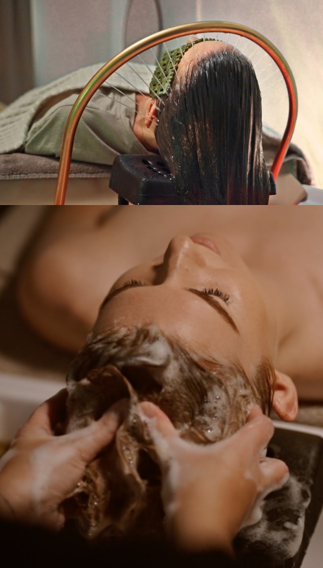 Japanisches Head Spa — Kopfhautmassage mit fließendem Wasser und Kopfhautwäsche